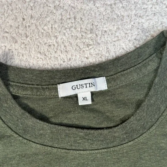 Gustin Mens Short Sleeve Tee T Shirt Green Size XL Workwear Basic Casual Cotton - Picture 5 of 9